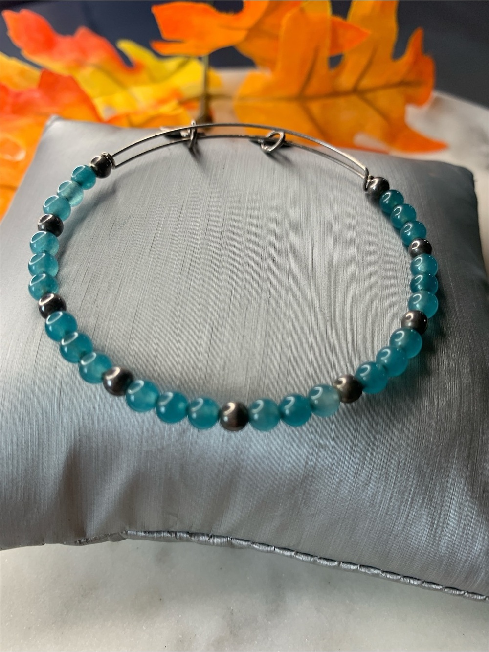 Alex and Ani Blue Beaded Silver-Accent Adjustable Bracelet